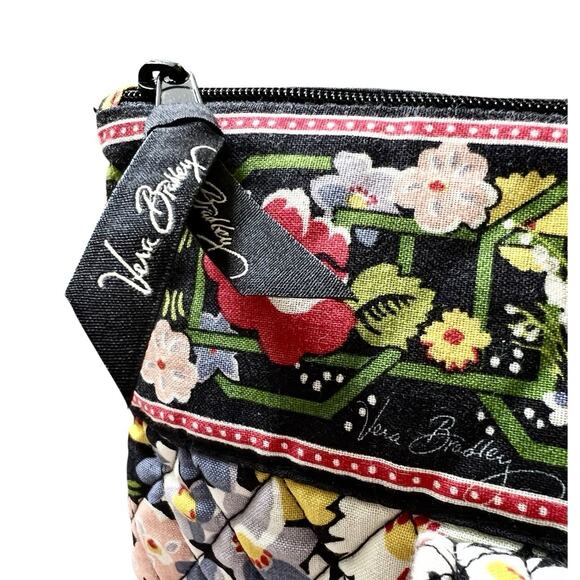 Vera Bradley Quilted Shoulder Bag Purse Poppy Fields Red Yellow Floral Zip Top - Picture 14 of 16